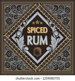 Rum - ornate vintage decorative label