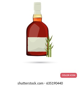 Rum and sugar cane color flat icon for web and mobile design