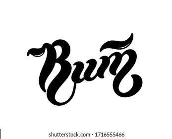 Rum. Art des alkoholischen Getränks. Handgezeichnete Schrift. Vektorillustration. Bestens für Restaurant- oder Bar-Design