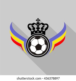 Rumania flag with soccer ball team
