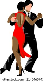 Rumba dancers couple flat color vector illustration  Latino ballroom dance contest participants characters Salsa Argentine tango partners


