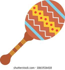 Rumba shaker Vector color Icon Design, Musical Maraca Concept, chac chac rattle design, Mexican culture symbol on White background, Customs and Traditions Sign, cinco de Mayo federal holiday elements