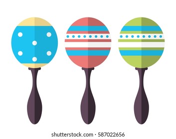 Rumba shakers, maracas, rattle icon. Musical instruments. Isolated on white background