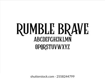 Rumble Brave font for logo and headline. Isolated vector typeset