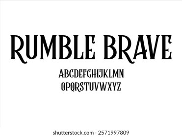 Rumble Brave font for logo and headline. Isolated vector typeset