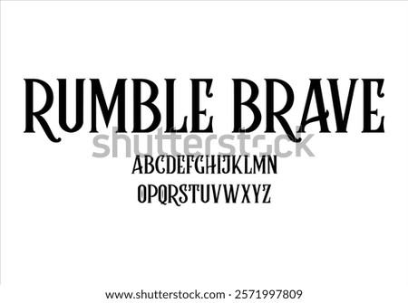 Rumble Brave font for logo and headline. Isolated vector typeset