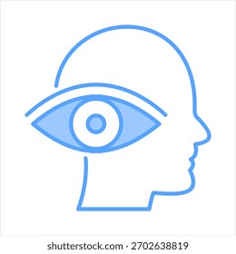 Rumination Blue Icon Vector Illustration