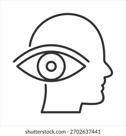 Rumination Outline Icon Vector Illustration