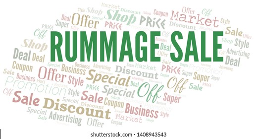 Rummage Sale Word Cloud. Wordcloud Made With Text.