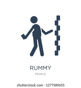 rummy icon vector on white background, rummy trendy filled icons from People collection, rummy vector illustration