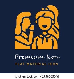 Rumor premium material ui ux isolated vector icon in navy blue and orange colors