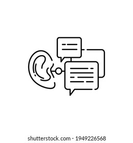 Rumors black line icon. Pictogram for web page, mobile app, promo. UI UX GUI design element. Editable stroke.