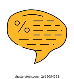 rumors talk about discounts line icon vector. rumors talk about discounts sign. isolated symbol illustration