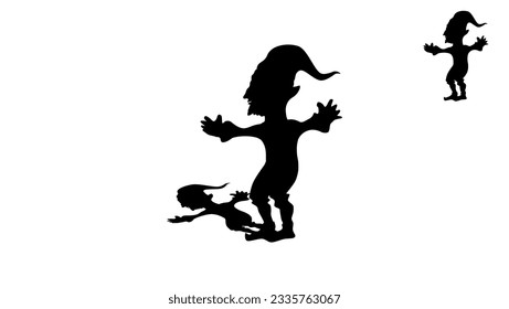 rumpelstiltskin silhouette, high quality vector