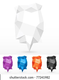 Rumpled bubbles for speech. Vector illustration