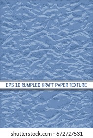 Rumpled Kraft paper texture. Abstract background. Template for your design works. Vector illustration.