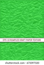 Rumpled Kraft paper texture. Abstract background. Template for your design works. Vector illustration.