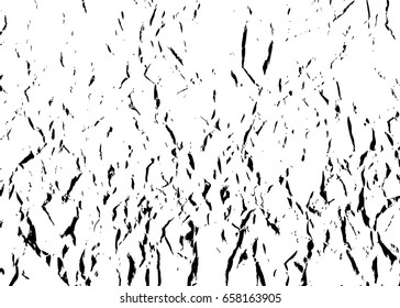 Rumpled  paper vector pattern. Black and white crumpled background. Abstract creased template texture. Sample illustration for decoration, design 