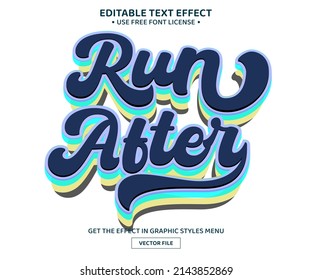 Run after 3D editable text effect template