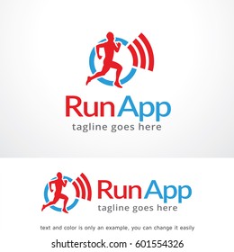 Run App Logo Template Design Vector