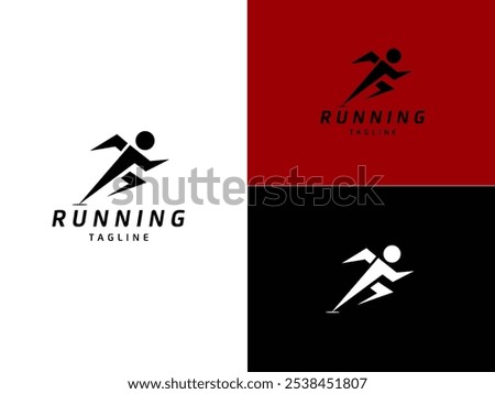Run athlete logo vector design. sprint or track runner concept vector illustration