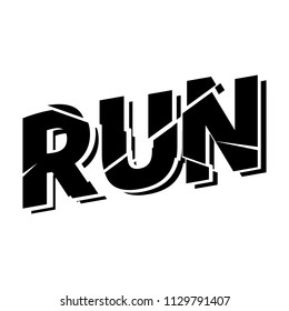 Run Athletic sport typography, tee shirt graphics, vectors