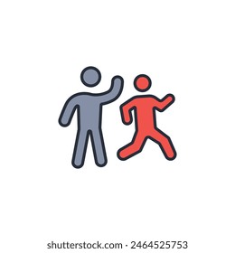 run away icon. vector.Editable stroke.linear style sign for use web design,logo.Symbol illustration.