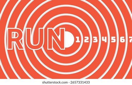 Run background. Vector layout template design for run, championship or any sports event. Poster design with abstract running track on stadium with lane.