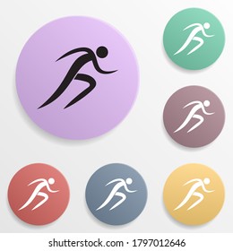 Ejecute el icono de juego de colores de la placa. Glifo simple, vector plano de iconos deportivos para ui y ux, sitio web o aplicación móvil