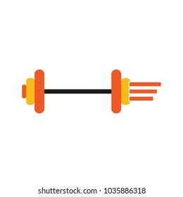 Run Barbell Logo Icon Design