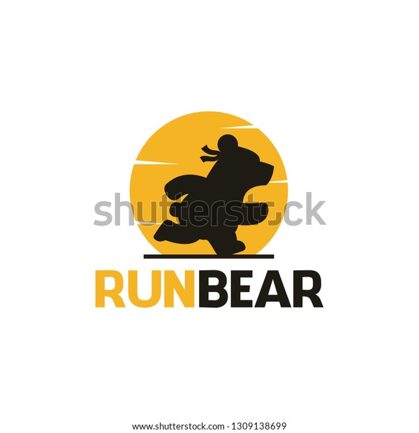Run Bear Fun Logo - Vector\
