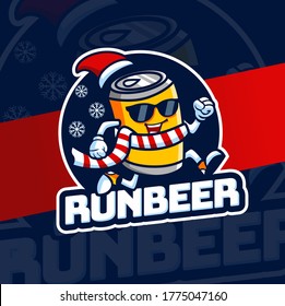 run beer mascot logo design character