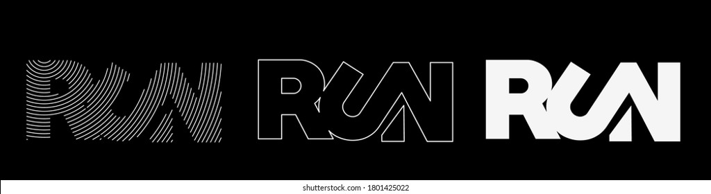 Run calligraphic text vector illustration design. 