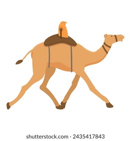 Run camel festival icon cartoon vector. Sport running. Traditional competition