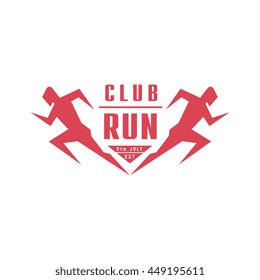 Run Club Geometric Red Label Design
