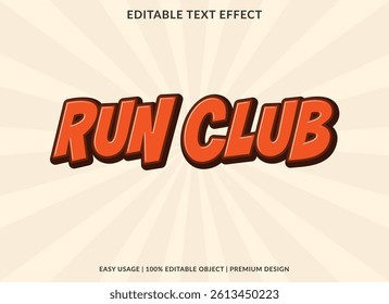 Run club text effect template font style abstract logotype design for business brand and logo
