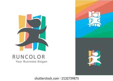 Ejecutar diseño vectorial de logotipo de color