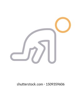 run colour line vector icon