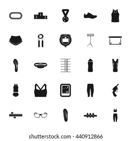 Run competition sign simple icon set series in single color