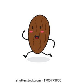 correr feche fruta lindo personaje mascota diseño vectorial