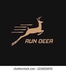 Run deer logo template design