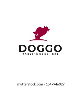 Run Dog Design concept Illustration Vector Template. Suitable for Creative Industry, Multimedia, entertainment, Educations, Shop, and any related business
