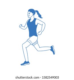 run doodle human icon vector hand drawing 