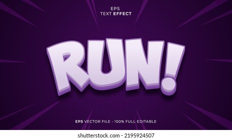 Run editable text effect font