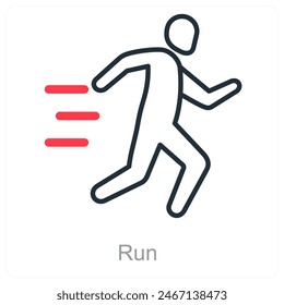 Run and escape icon concept
