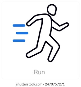 Concepto de icono de ejecución y escape