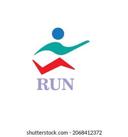 Run or exercise or jogging logo or flat or minimalist logo
