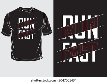 Run Fast Distorted Typography Kids T-Shirt, Stamp, tee print,label clothing, jeans, or other printing products Design Vector illustration By Design For You