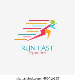 Run Fast Logo Template Design. Vector illustration