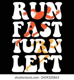Run fast turn left vintage typography baseball tshirt design illustration